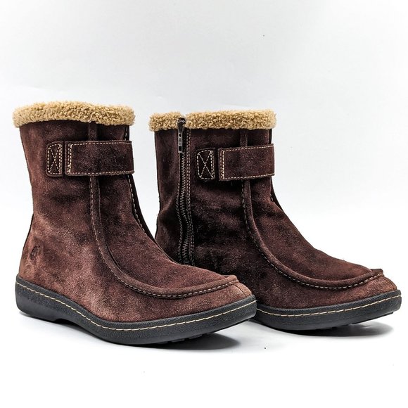 Timberland Women Winnicut Dark Brown Leather Faux Fur Lined Winter Boots size 8 - Picture 1 of 12